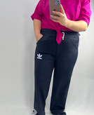 شلوارadidas دورس پنبه لاکرادار بغل نوار سه نخ مشکی زنانه